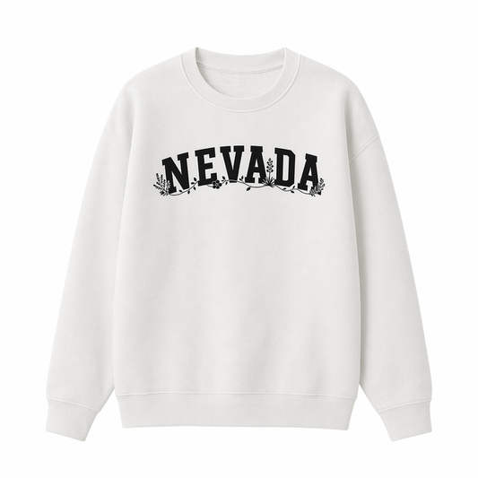 Collection 10 Nevada Essential Heavyweight Crewneck Sweatshirt - White front