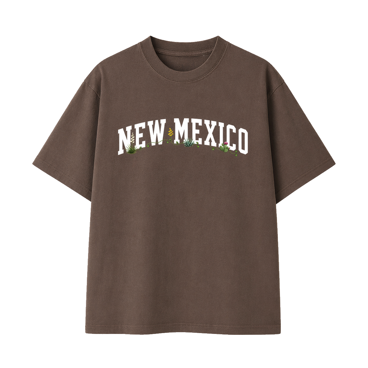 Collection 10 New Mexico Essential Cotton T-Shirt - Coffee front