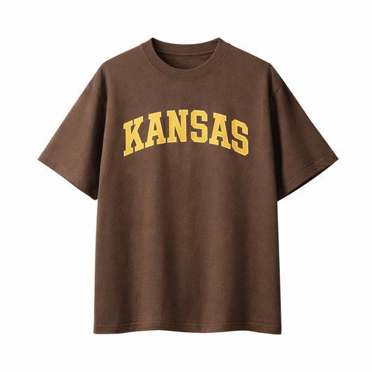 Collection 1 Kansas Essential Cotton T-Shirt - Coffee front
