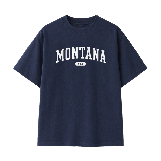 Collection 4 Montana Essential Cotton T-Shirt - Navy Blue front