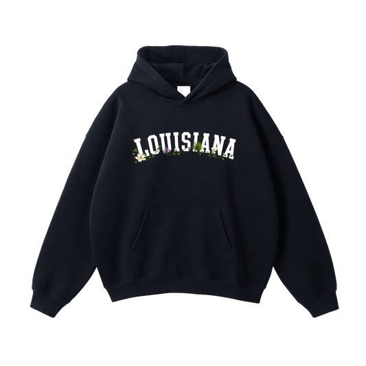 Collection 10 Louisiana Oversize Fleeced Hoodie - Black front