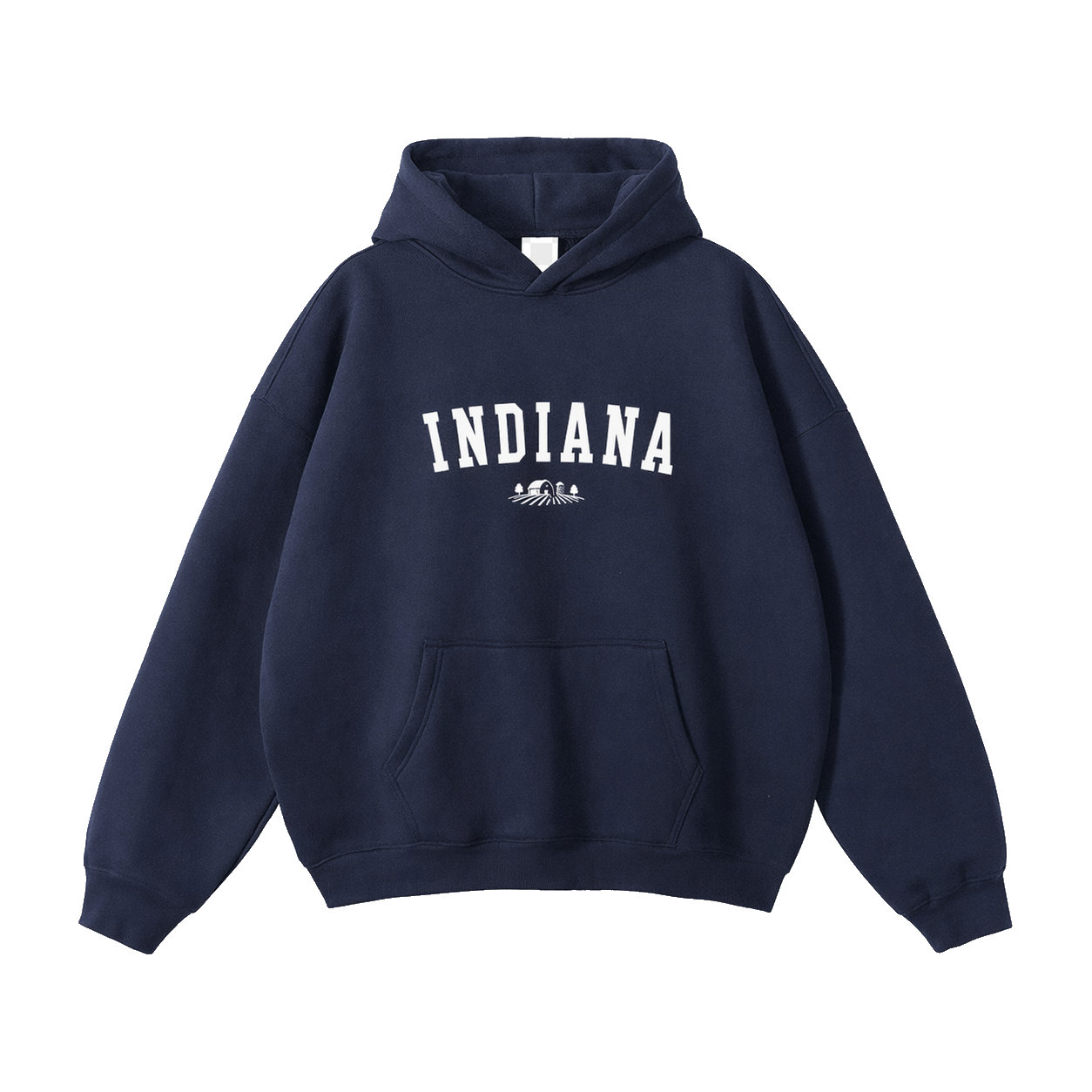 Collection 9 Indiana Oversize Fleeced Hoodie - Navy Blue front