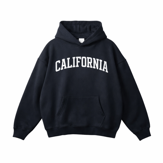 Collection 1 California Oversize Fleeced Hoodie - Black front
