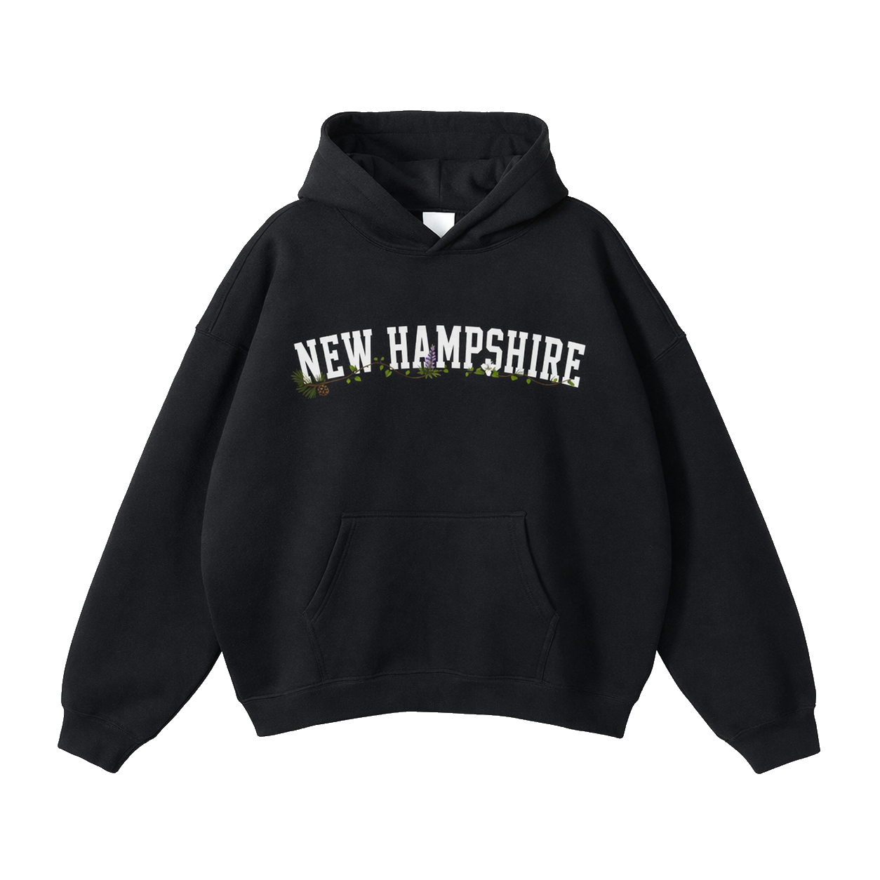 Collection 10 New Hampshire Oversize Fleeced Hoodie - Black front