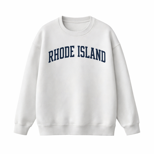 Collection 1 Rhode Island Essential Heavyweight Crewneck Sweatshirt - White front