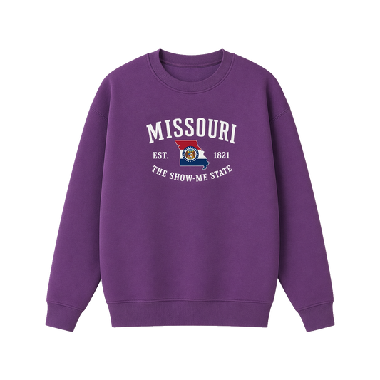Collection 8 Missouri Essential Heavyweight Crewneck Sweatshirt - Purple front