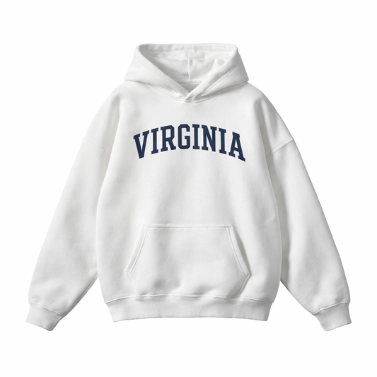 Collection 1 Virginia Oversize Fleeced Hoodie - White front