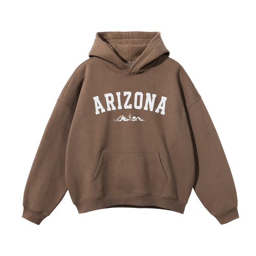 Collection 9 Arizona Oversize Fleeced Hoodie - Brown front