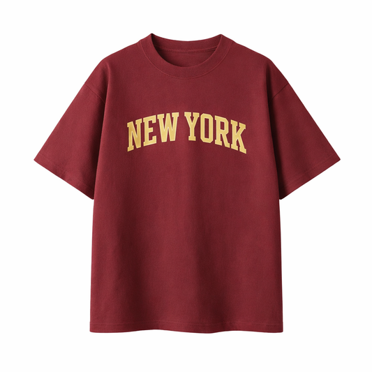 Collection 1 New York Essential Cotton T-Shirt - Wine Gray front