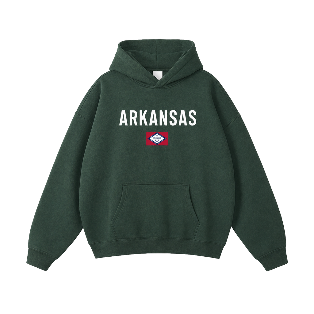 Collection 7 Arkansas Oversize Fleeced Hoodie - Eden Green front