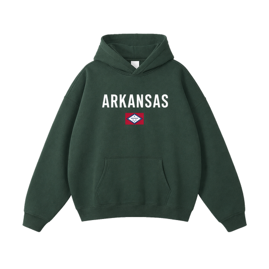 Collection 7 Arkansas Oversize Fleeced Hoodie - Eden Green front