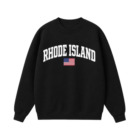 Collection 2 Rhode Island Essential Heavyweight Crewneck Sweatshirt - Black front