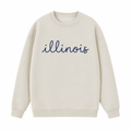 Collection 3 Illinois Essential Heavyweight Crewneck Sweatshirt - Cream front