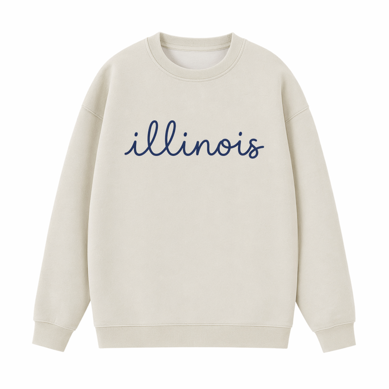Collection 3 Illinois Essential Heavyweight Crewneck Sweatshirt - Cream front