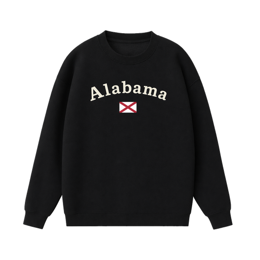 Collection 6 Alabama Essential Heavyweight Crewneck Sweatshirt - Black front