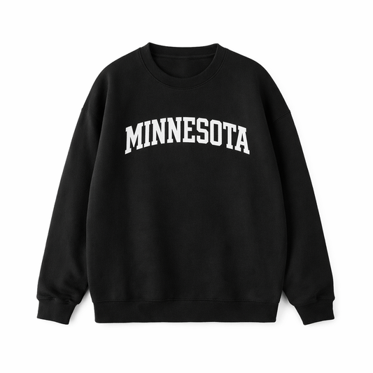 Collection 1 Minnesota Essential Heavyweight Crewneck Sweatshirt - Black front