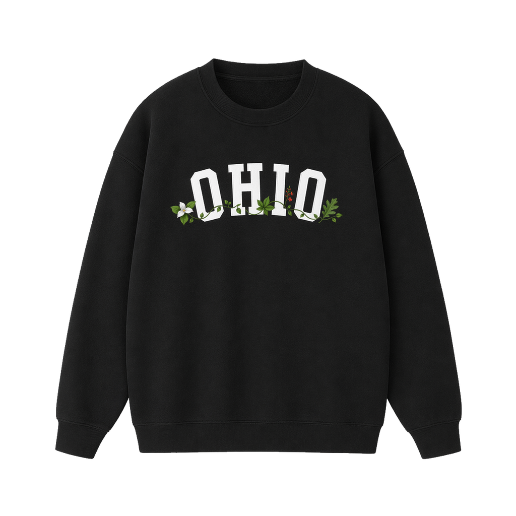 Collection 10 Ohio Essential Heavyweight Crewneck Sweatshirt - Black front