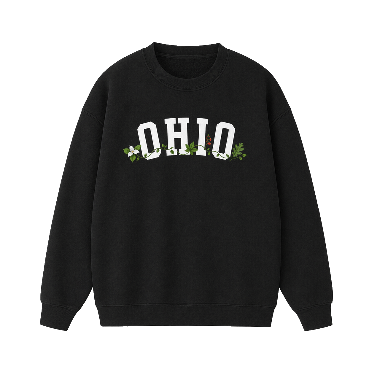 Collection 10 Ohio Essential Heavyweight Crewneck Sweatshirt - Black front
