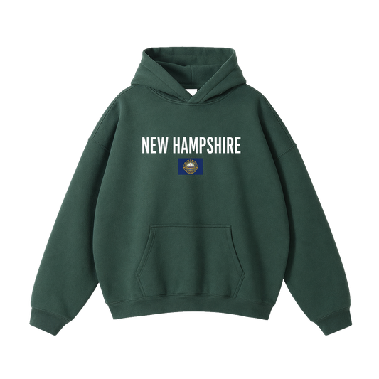Collection 7 New Hampshire Oversize Fleeced Hoodie - Eden Green front