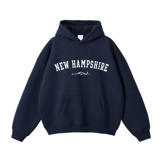 Collection 9 New Hampshire Oversize Fleeced Hoodie - Navy Blue front