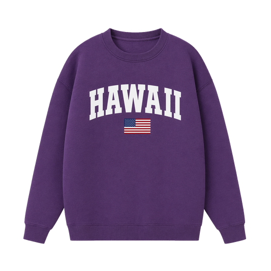 Collection 2 Hawaii Essential Heavyweight Crewneck Sweatshirt - Purple front