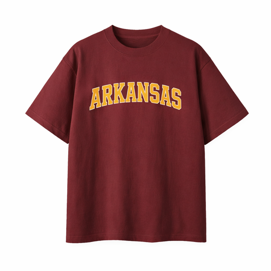 Collection 1 Arkansas Essential Cotton T-Shirt - Wine Gray front