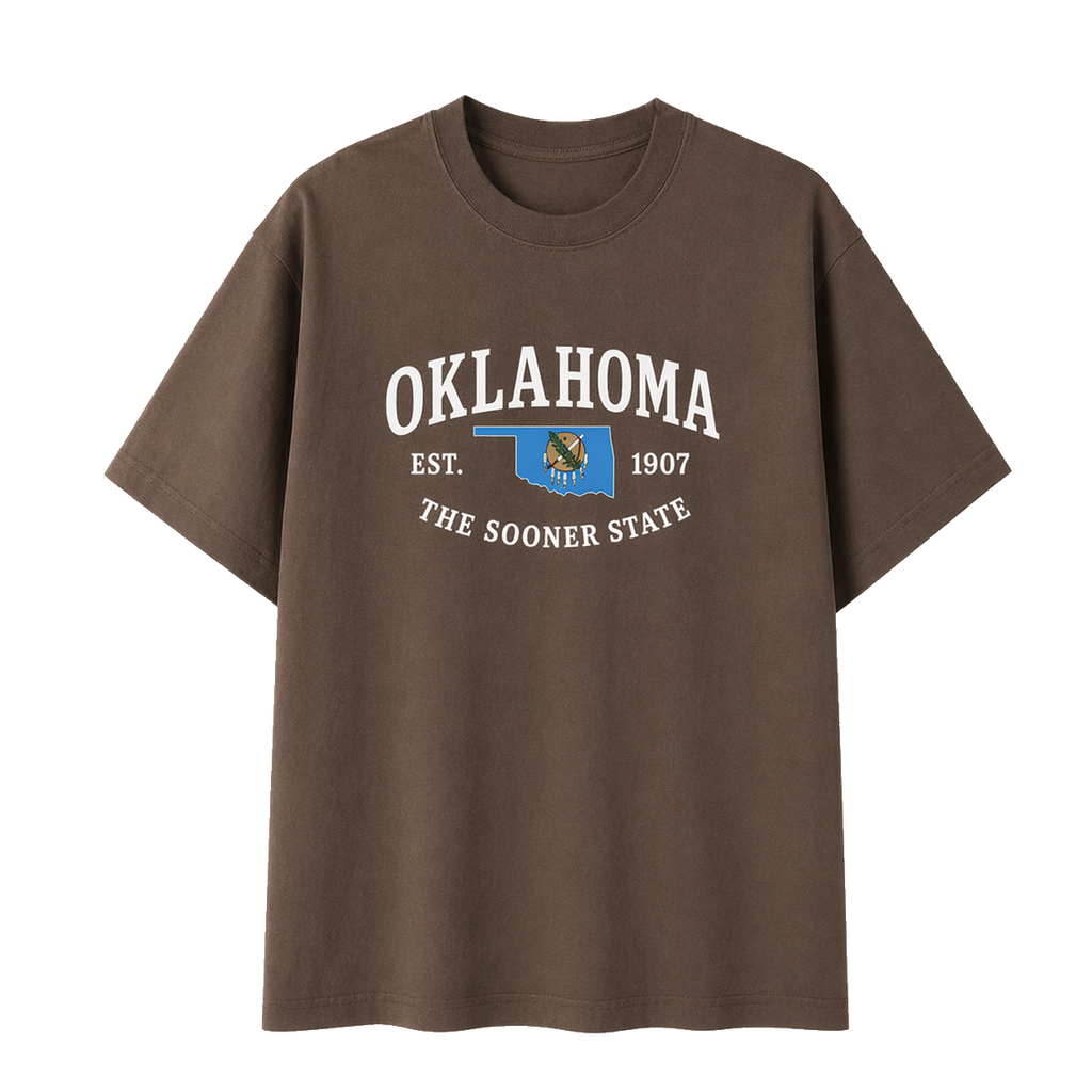 Collection 8 Oklahoma Essential Cotton T-Shirt - Coffee front