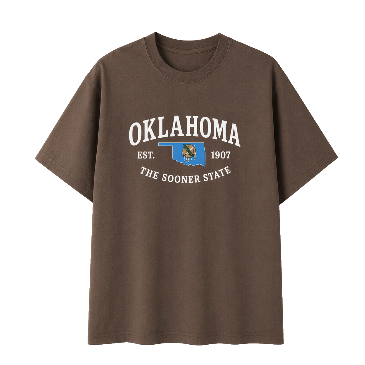 Collection 8 Oklahoma Essential Cotton T-Shirt - Coffee front