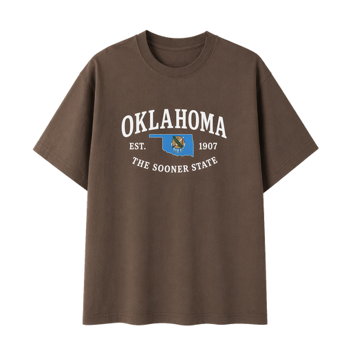 Collection 8 Oklahoma Essential Cotton T-Shirt - Coffee front