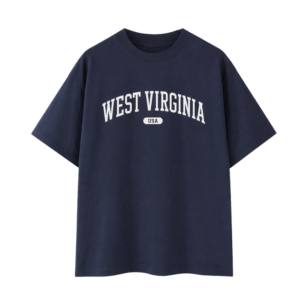 Collection 4 West Virginia Essential Cotton T-Shirt - Navy Blue front