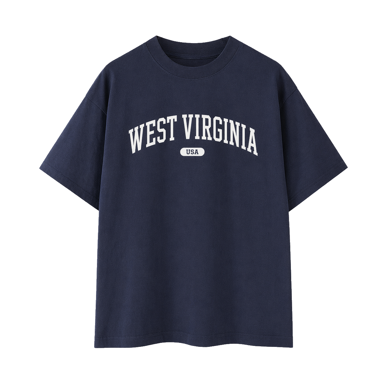 Collection 4 West Virginia Essential Cotton T-Shirt - Navy Blue front