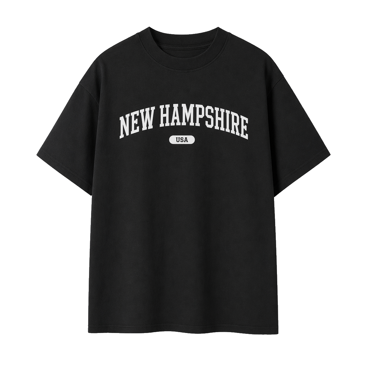 Collection 4 New Hampshire Essential Cotton T-Shirt - Black front