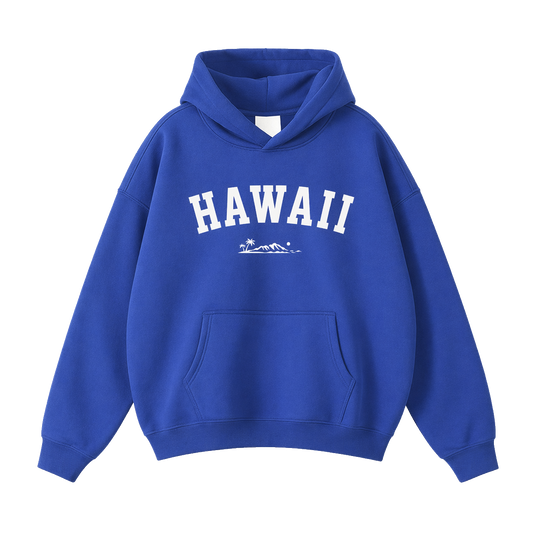 Collection 9 Hawaii Oversize Fleeced Hoodie - Klein Blue front