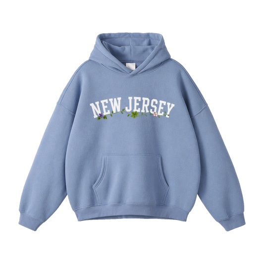 Collection 10 New Jersey Oversize Fleeced Hoodie - Medium Blue front
