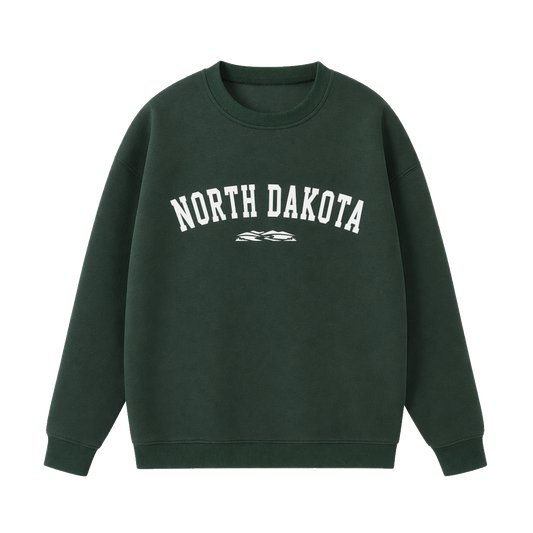 Collection 9 North Dakota Essential Heavyweight Crewneck Sweatshirt - Dark Green front