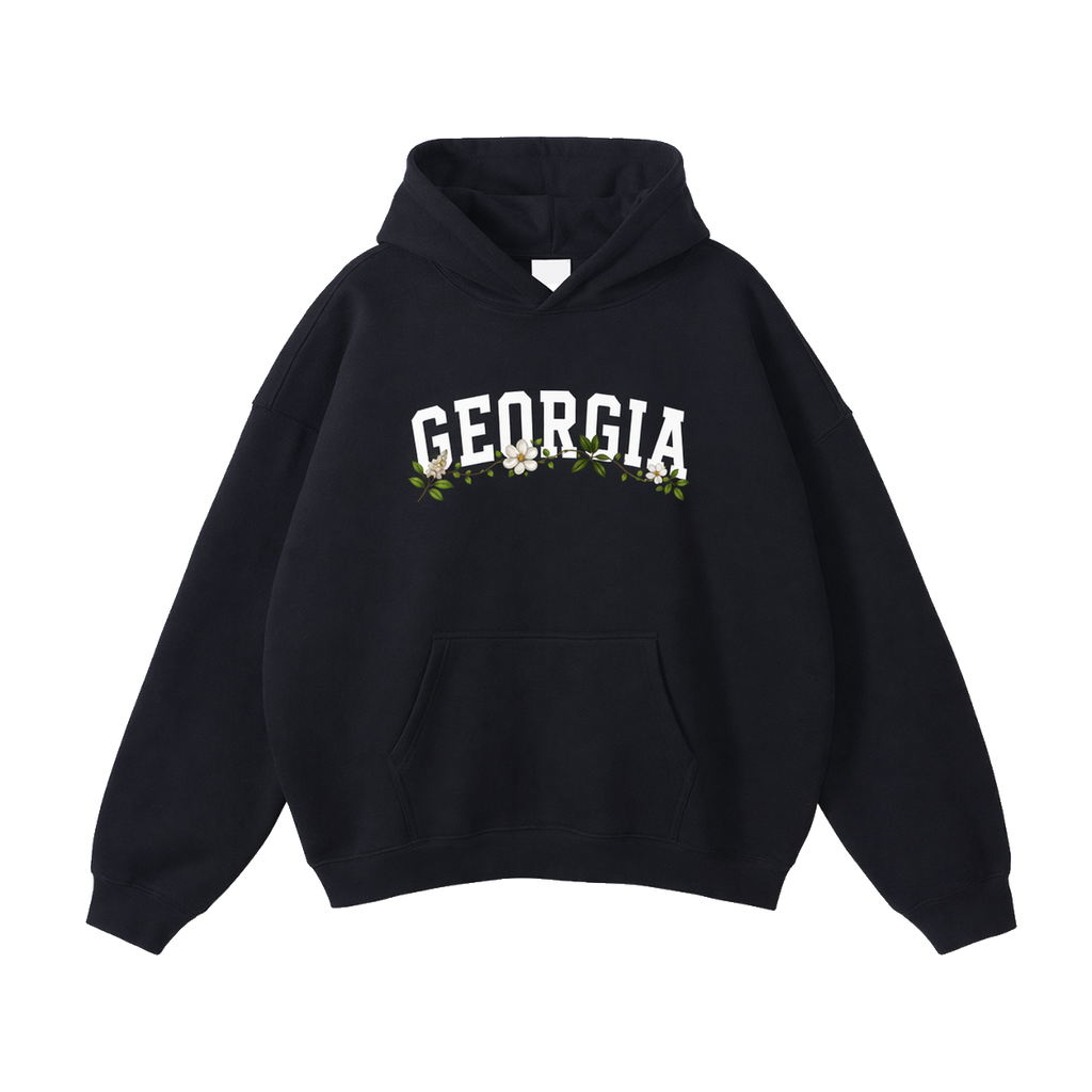 Collection 10 Georgia Oversize Fleeced Hoodie - Black front