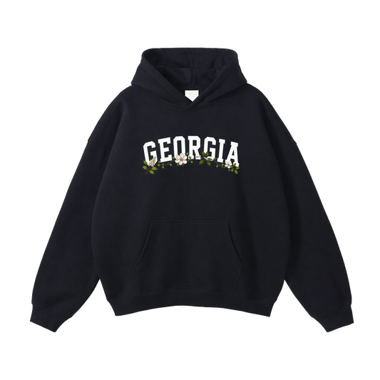 Collection 10 Georgia Oversize Fleeced Hoodie - Black front