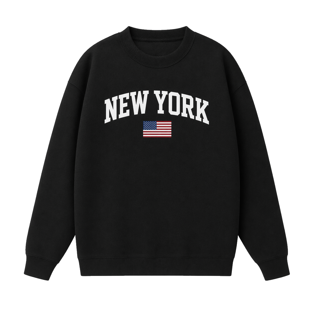Collection 2 New York Essential Heavyweight Crewneck Sweatshirt - Black front