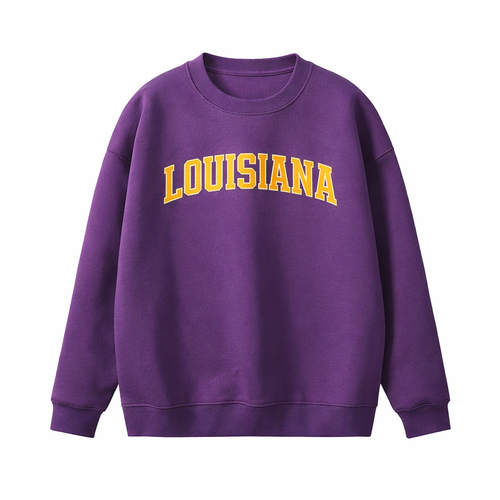 Collection 1 Louisiana Essential Heavyweight Crewneck Sweatshirt - Purple front