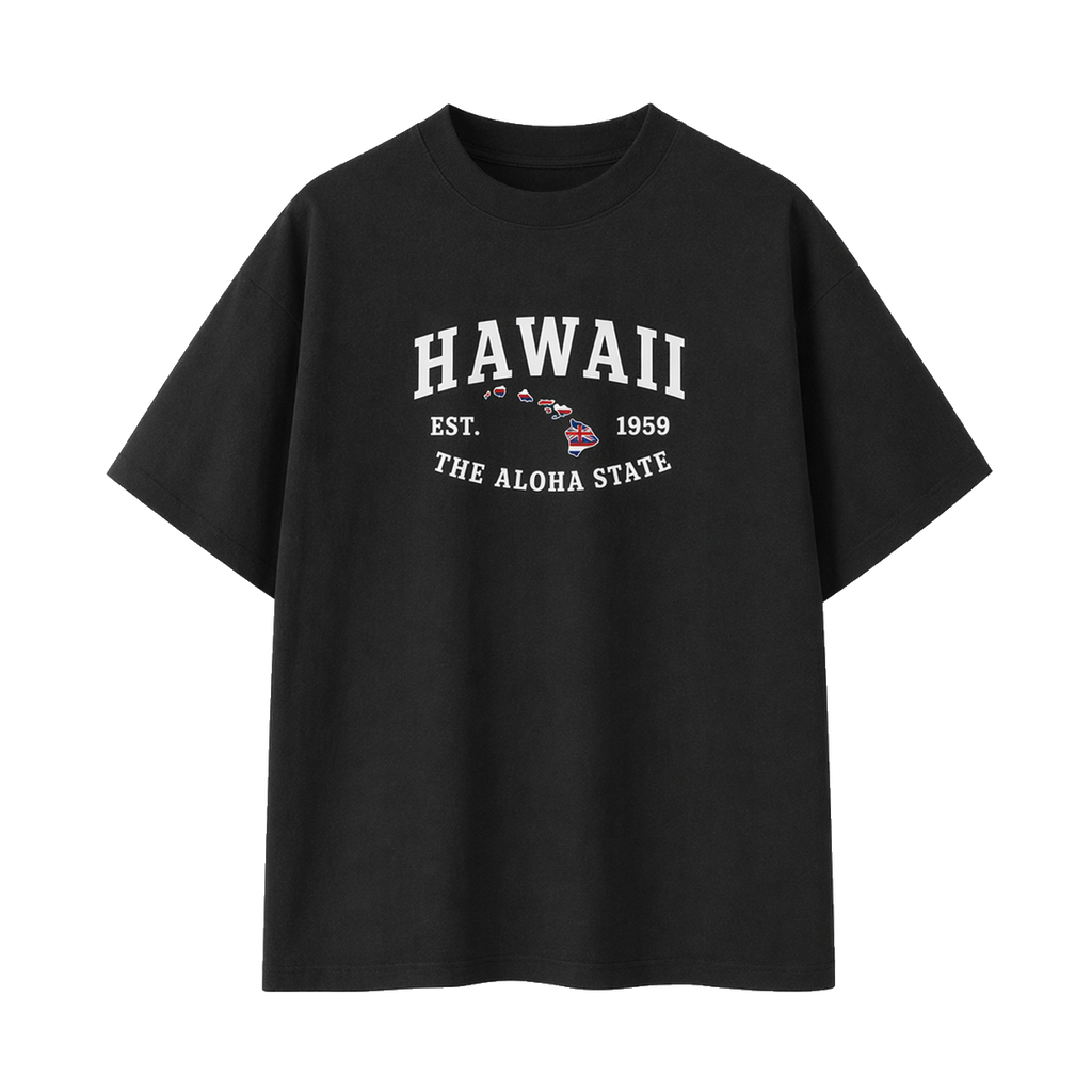 Collection 8 Hawaii Essential Cotton T-Shirt - Black front