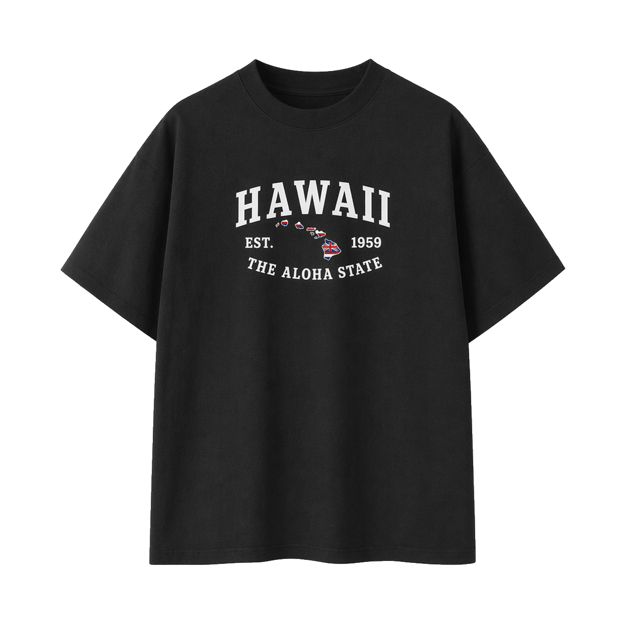 Collection 8 Hawaii Essential Cotton T-Shirt - Black front