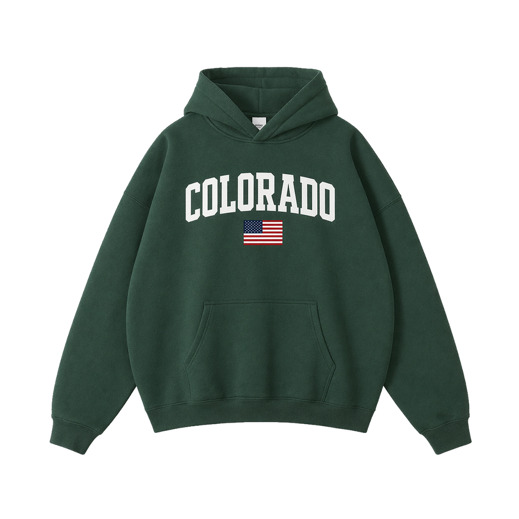 Collection 2 Colorado Oversize Fleeced Hoodie - Eden Green front