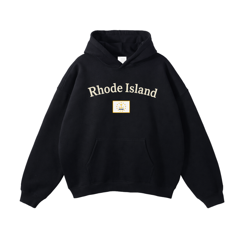 Collection 6 Rhode Island Oversize Fleeced Hoodie - Black front