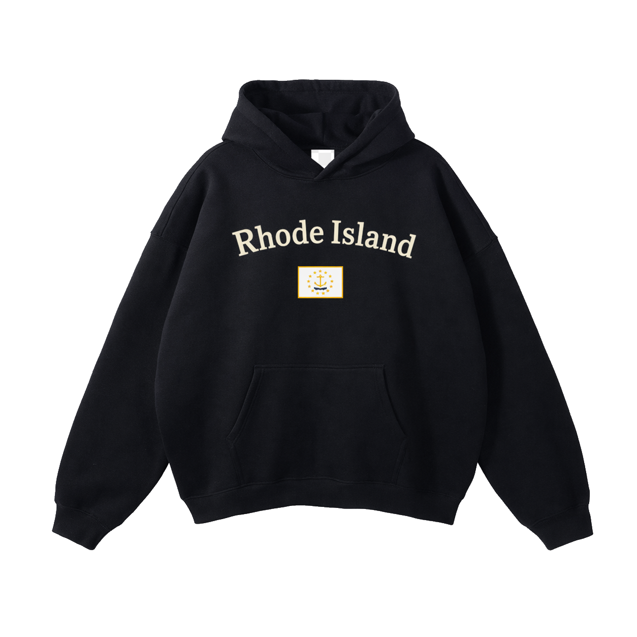 Collection 6 Rhode Island Oversize Fleeced Hoodie - Black front