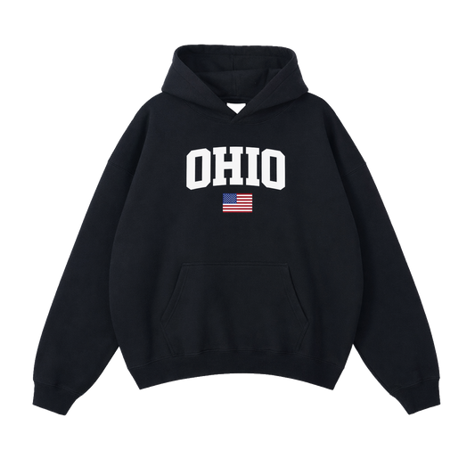 Collection 2 Ohio Oversize Fleeced Hoodie - Black front
