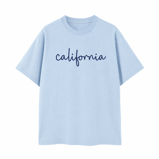 Collection 3 California Essential Cotton T-Shirt - Light Blue front