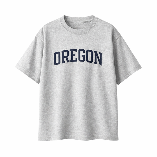 Collection 1 Oregon Essential Cotton T-Shirt - White Gray front