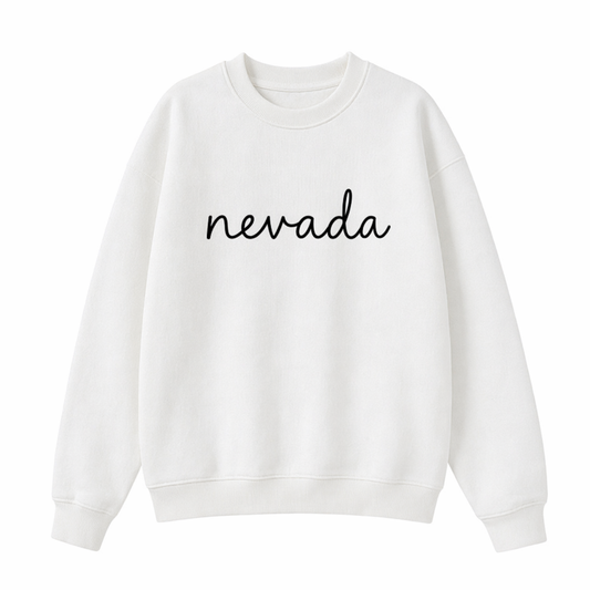 Collection 3 Nevada Essential Heavyweight Crewneck Sweatshirt - White front