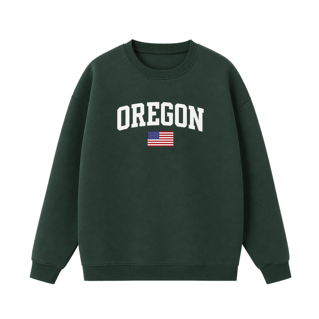 Collection 2 Oregon Essential Heavyweight Crewneck Sweatshirt - Dark Green front