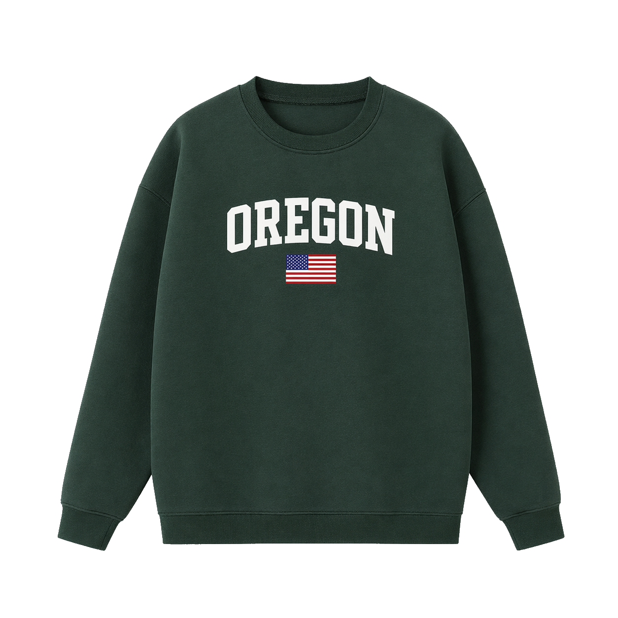 Collection 2 Oregon Essential Heavyweight Crewneck Sweatshirt - Dark Green front